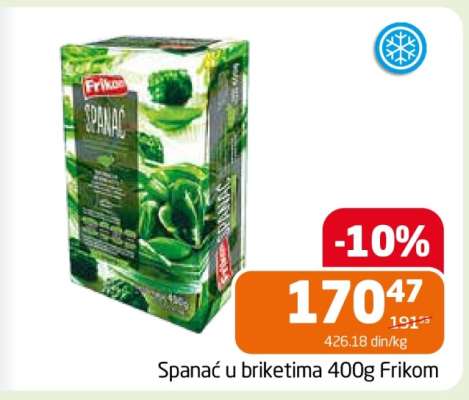 Spanać u briketima 400g Frikom