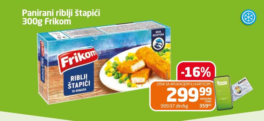Panirani riblji štapići 300g Frikom