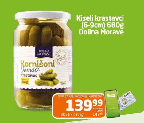 Kiseli krastavci (6-9cm) 680g Dolina Morave