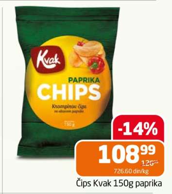 Čips Kvak 150g paprika