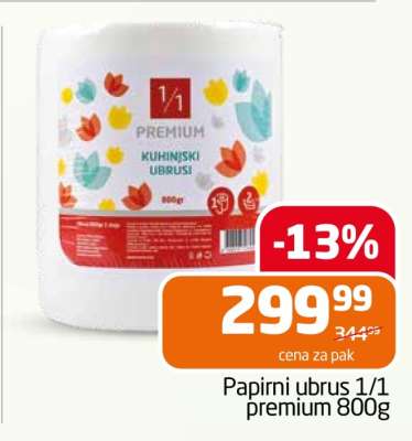 Papirni ubrus 1/1 premium 800g