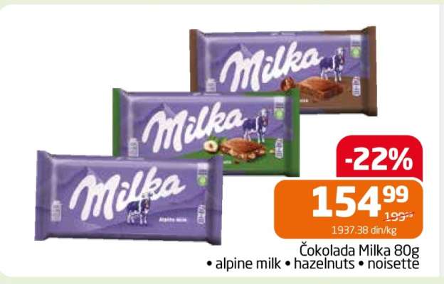 Čokolada Milka 80g