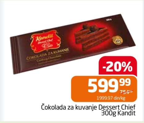 Čokolada za kuvanje Dessert Chief 300g Kandit