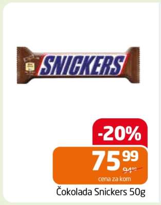 Čokolada Snickers 50g