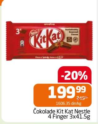 Čokolade Kit Kat Nestle 4 Finger 3x41.5g