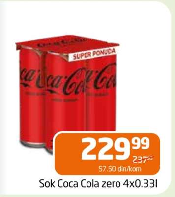 Sok Coca Cola zero 4x0.33l