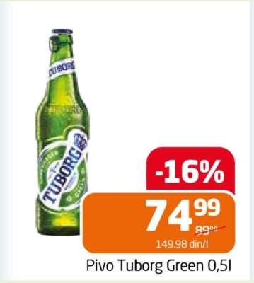 Pivo Tuborg Green 0,5l