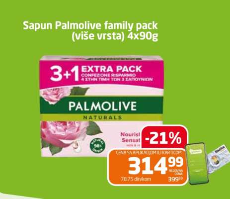 Sapun Palmolive family pack (više vrsta) 4x90g