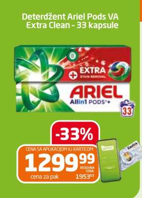 Deterdžent Ariel Pods VA Extra Clean - 33 kapsule