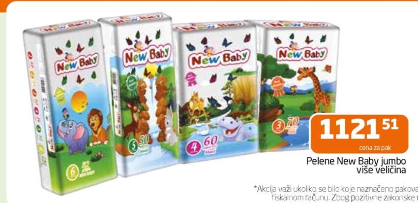 Pelene New Baby jumbo više veličina