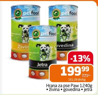 Hrana za pse Paw 1240g