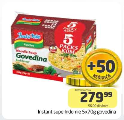 Instant supe Indomie 5x70g govedina
