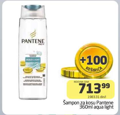Šampon za kosu Pantene 360ml aqua light