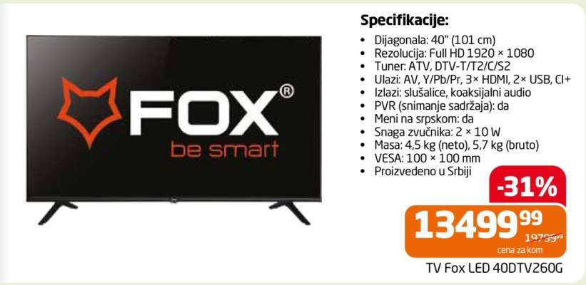 TV Fox LED 40DTV260G