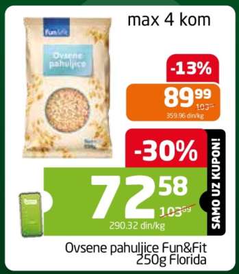 Ovsene pahuljice Fun&Fit 250g Florida