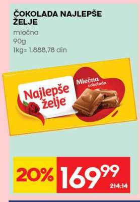 ČOKOLADA NAJLEPŠE ŽELJE