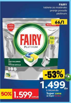 FAIRY Tablete za mašinsko pranje posuda Platinum