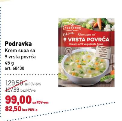 Podravka Krem supa sa 9 vrsta povrća