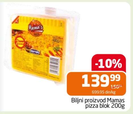 Biljni proizvod Mamas pizza blok 200g