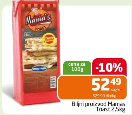 Biljni proizvod Mamas Toast 2,5kg