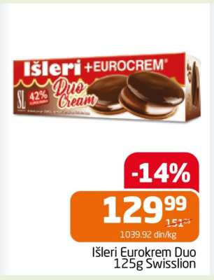 Išleri Eurokrem Duo 125g Swisslion