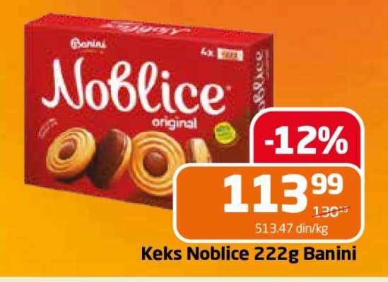 Keks Noblice 222g Banini
