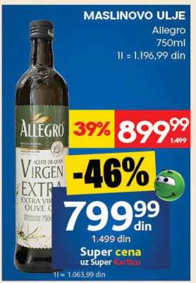 MASLINOVO ULJE Allegro 750ml