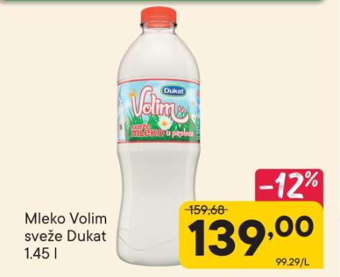 Mleko Volim sveže Dukat