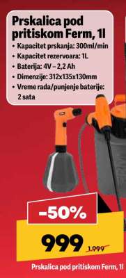 Prskalica pod pritiskom Ferm, 1l