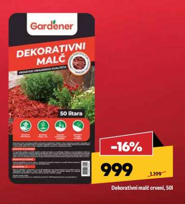 Dekorativni malč crveni, 50l