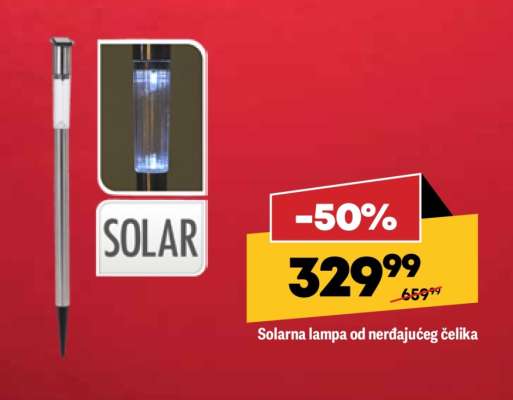 Solarna lampa od nerdajućeg čelika