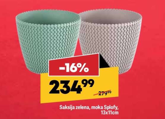 Saksija zelena, moka Splofy