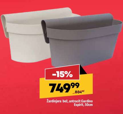 Žardinjera bež, antracit Gardino Espirit, 50cm