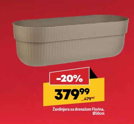 Žardinjera sa drenažom Florina, Ø50cm