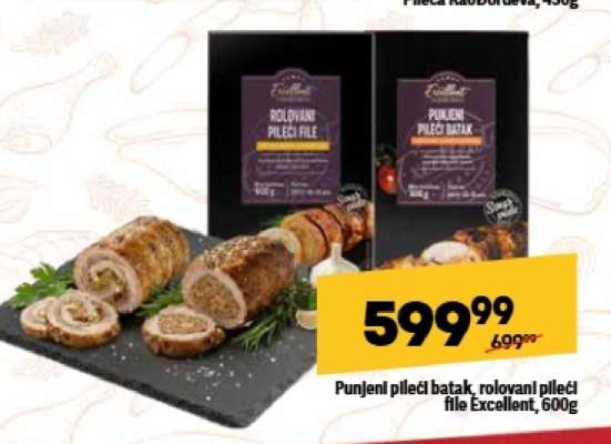 Punjeni pileći batak, rolovani pileći file Excellent, 600g