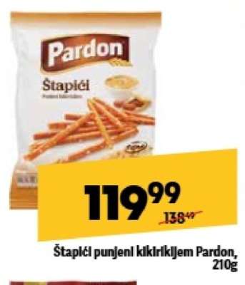 Štapići punjeni kikirikijem Pardon , 210g