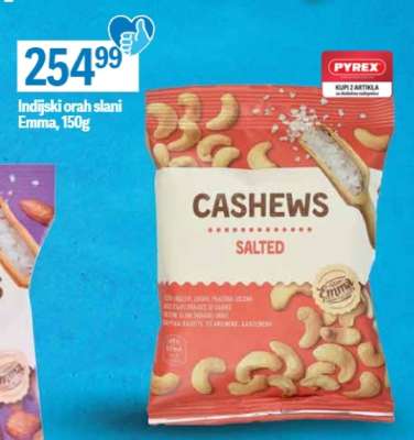 Indijski orah slani Emma, 150g