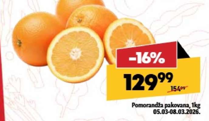 Pomorandža pakovana, 1kg