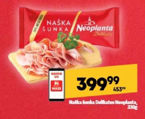 Naška šunka Delikates Neoplanta, 330g