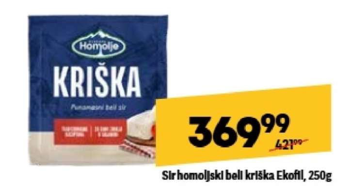 Sir homoljski beli kriška Ekofil 250g