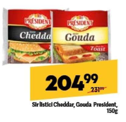 Sır İsticil Cheddar, Gouda President, 150g