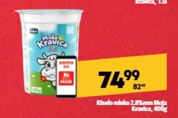 Kiselo mleko 2.8 % mm Moja kravica 400g