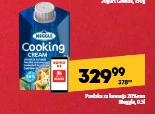 Pavlaka za kuvanje 20%mm Meggle, 0.5l