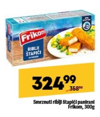 Smrznuti riblji štapici panirani Frikom , 300g