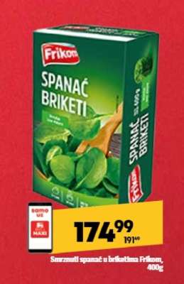 Smrznuti spanać u briketima Frikom 400g