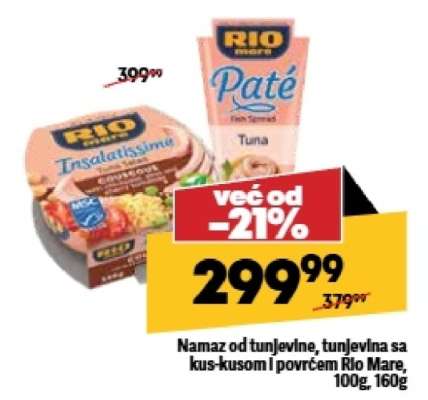 Namaz od tunjevine, tunjevina sa kus-kusom i povrćem Rio Mare, 100g, 160g