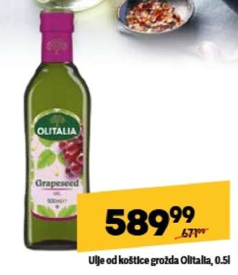 Ulje od koštice grozda Olitalia, 0.5l