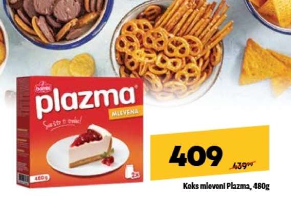 Keks mleveni Plazma 480g