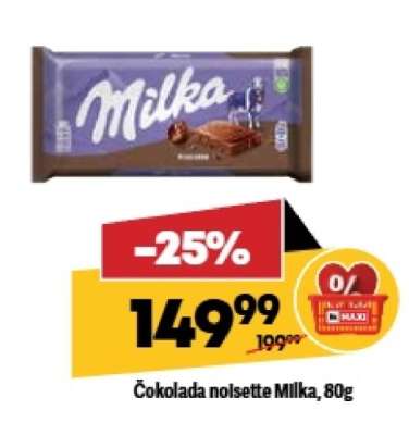 Čokolada noisette Milka, 80g