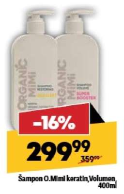 Šampon O.Mimi keratin, Volumen, 400ml